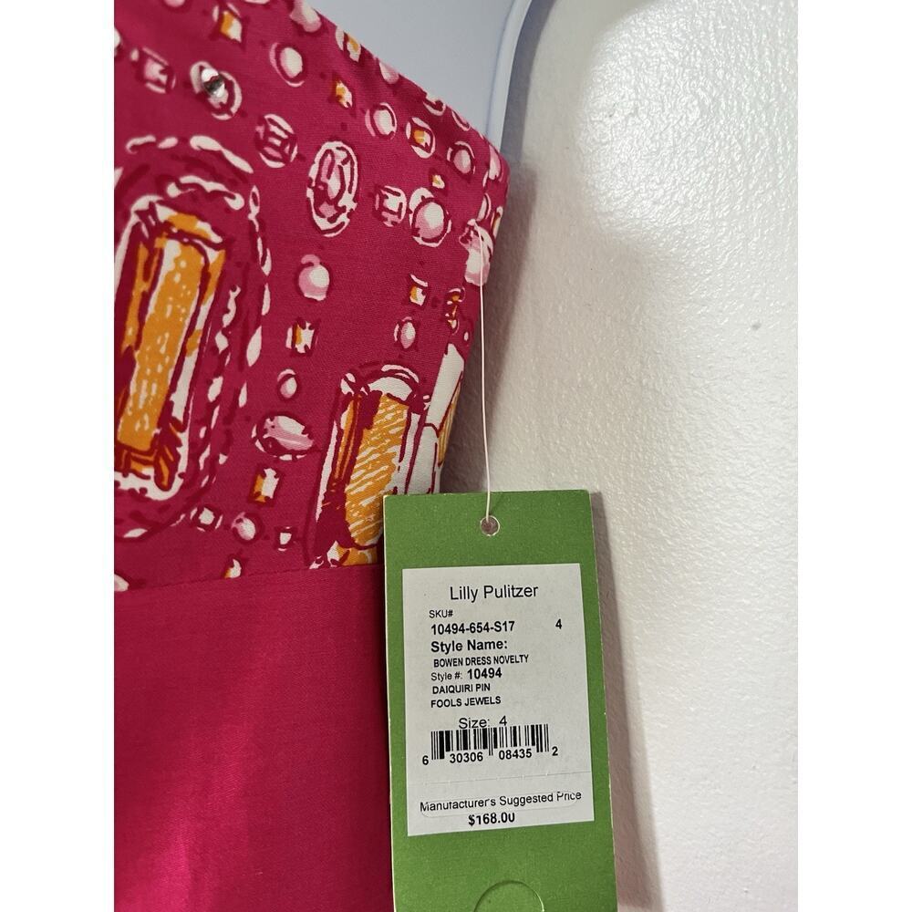 Lilly Pulitzer Fools Jewels Bowen Strapless Mini Dress Size 4 Hot Pink NEW - Picture 8 of 10